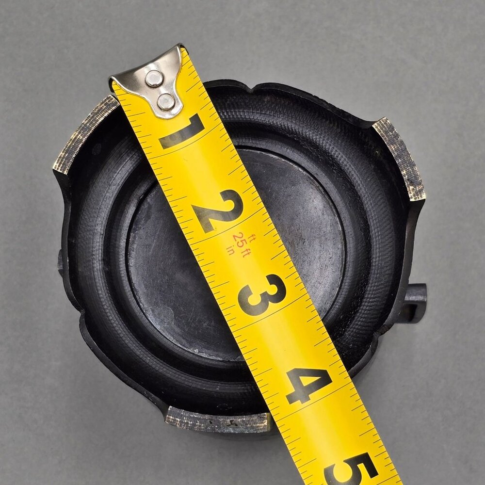 VTG Japanese Bronze Utsubata Ikebana Vase 5.5" Marked Japan Kenzan Insert - Picture 13 of 14